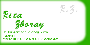 rita zboray business card